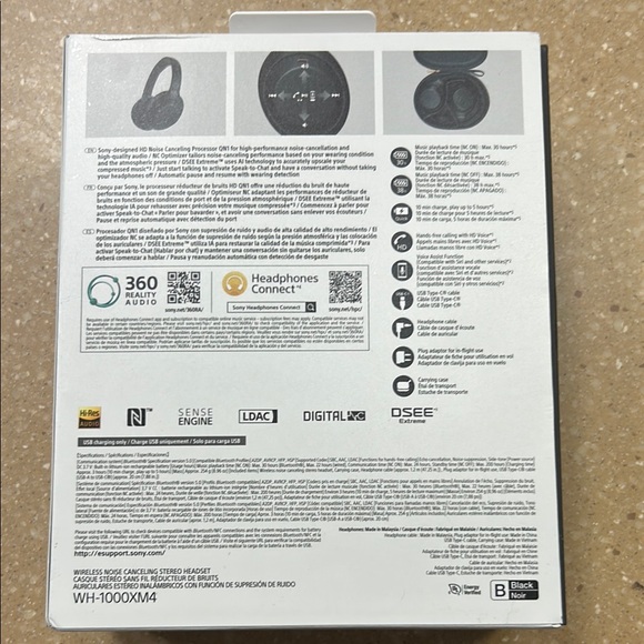 Sony WH-1000XM4 Noise Canceling Headphones in Black - Picture 2 of 3